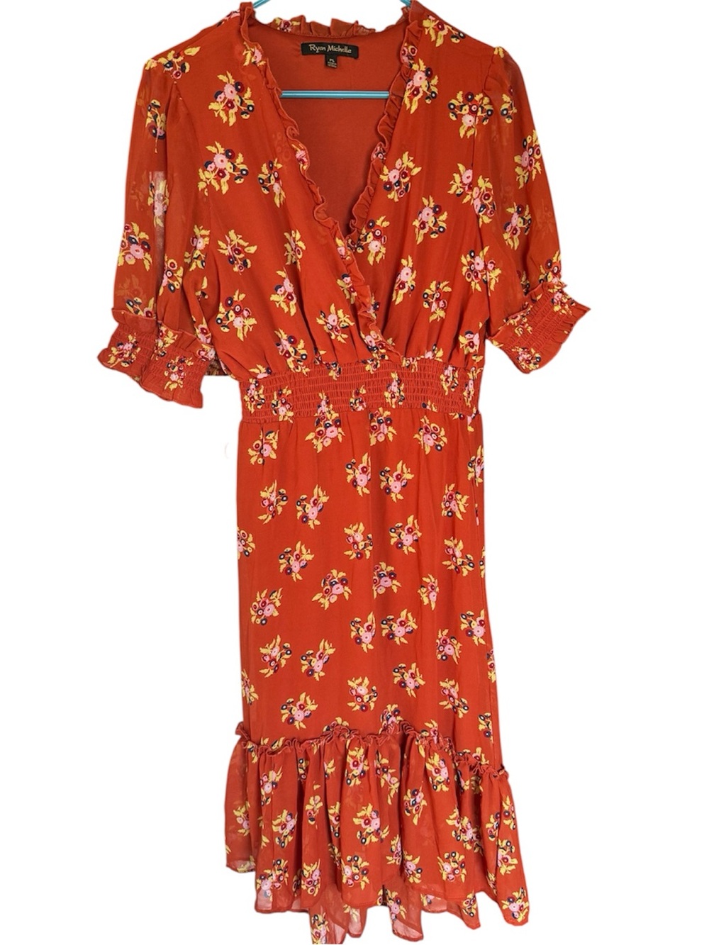 Floral Smocked Waist Midi Dress